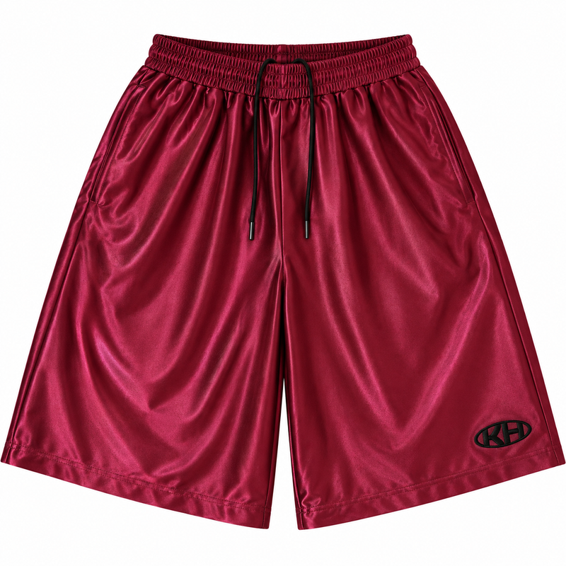 Wine Red Hoop Shorts
