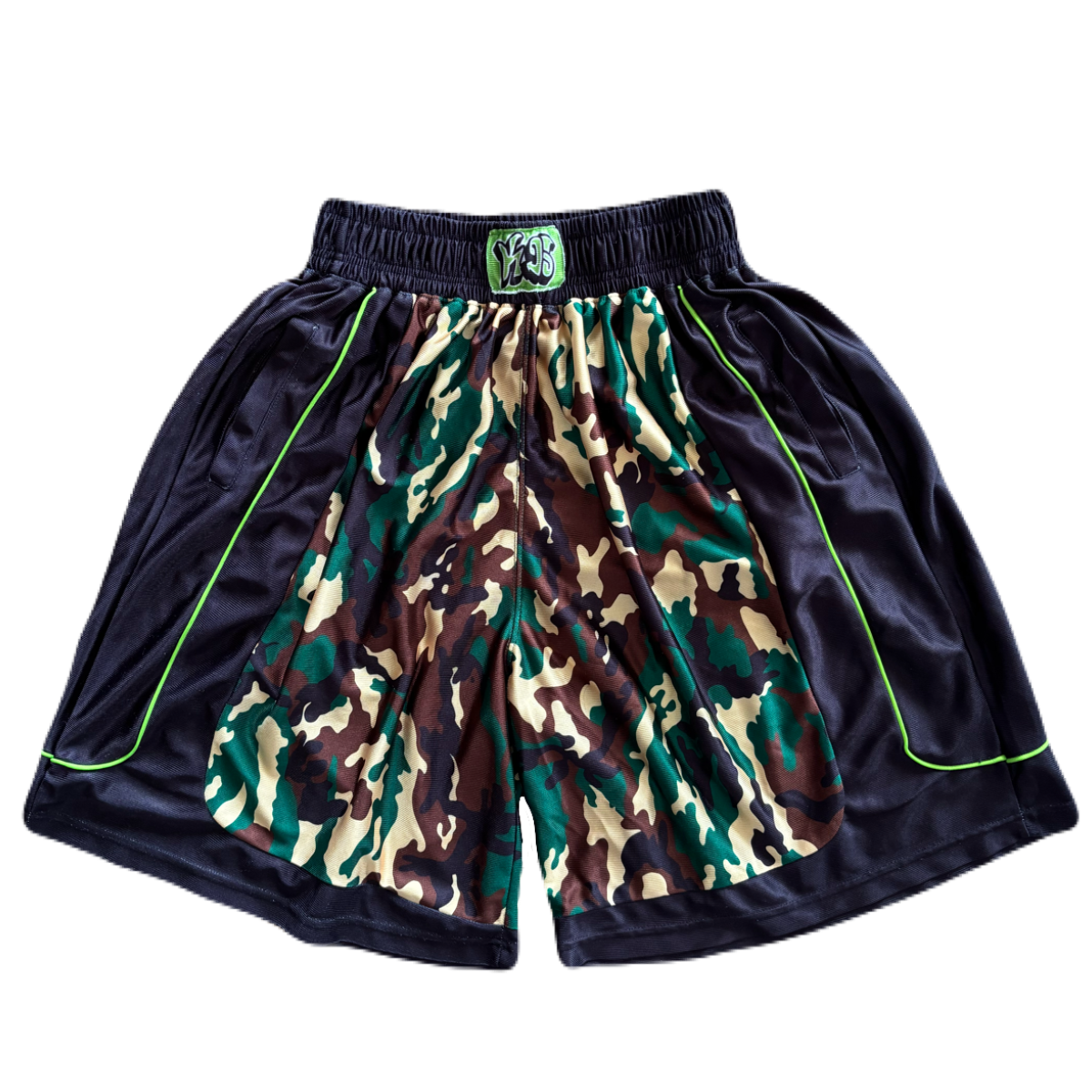 “Green Camo” Hoop Shorts