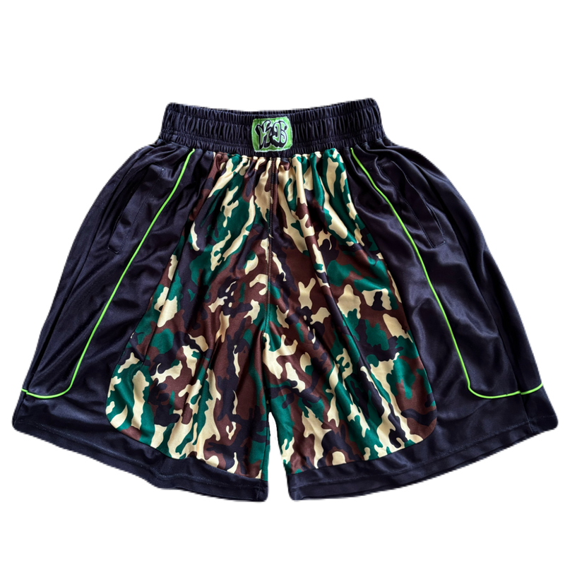 “Green Camo” Hoop Shorts